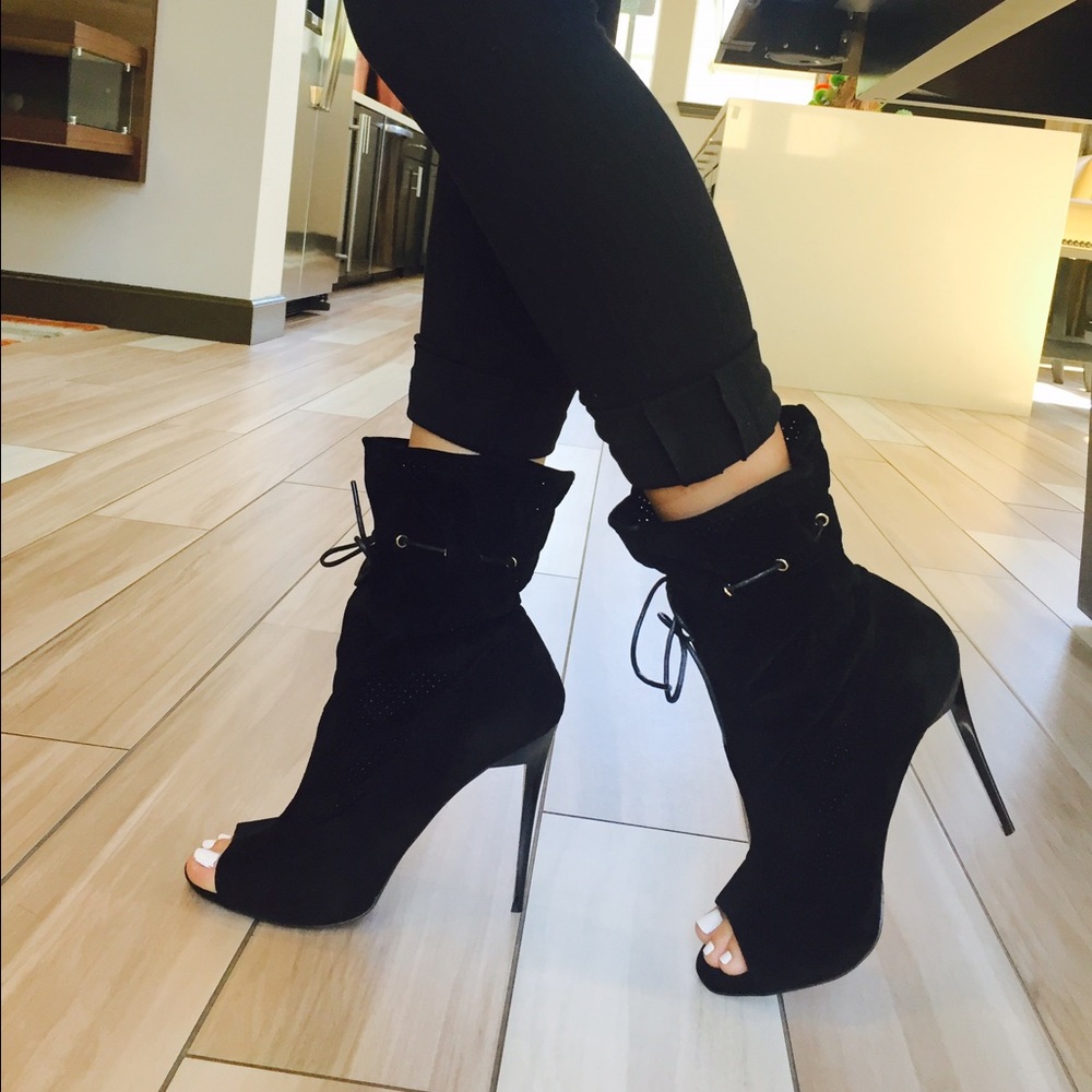 Tie High Cut Out Booties